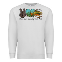 Dove Grey Peace Love Leaping Brook Trout Premium Sweatshirt - LillyAllenDesigns