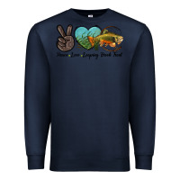 Navy Peace Love Leaping Brook Trout Premium Sweatshirt - LillyAllenDesigns