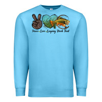 Ocean Blue Peace Love Leaping Brook Trout Premium Sweatshirt - LillyAllenDesigns