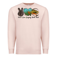 Pale Pink Peace Love Leaping Brook Trout Premium Sweatshirt - LillyAllenDesigns
