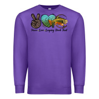 Purple Peace Love Leaping Brook Trout Premium Sweatshirt - LillyAllenDesigns