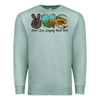 Seafoam Peace Love Leaping Brook Trout Premium Sweatshirt - LillyAllenDesigns