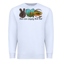 White Peace Love Leaping Brook Trout Premium Sweatshirt - LillyAllenDesigns