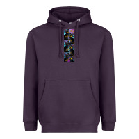 Plum Black Cat Halloween Heavyweight Hoodie - LillyAllenDesigns