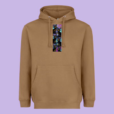 Black Cat Halloween Heavyweight Hoodie Designed By Lillyallendesigns