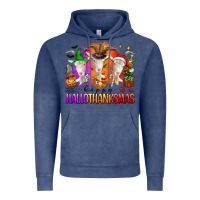 Vintage Denim happy hallothanksmas goats Vintage Hoodie - texasbilliewilder