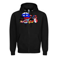 Black countryballs pullover Zipper Hoodie - tuanDangUi