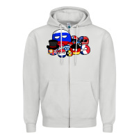 Dove Grey countryballs pullover Zipper Hoodie - tuanDangUi