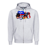 Heather Grey countryballs pullover Zipper Hoodie - tuanDangUi
