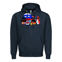 Navy countryballs pullover Zipper Hoodie - tuanDangUi