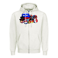 Oatmeal Heather countryballs pullover Zipper Hoodie - tuanDangUi