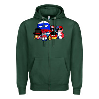 Sports Green countryballs pullover Zipper Hoodie - tuanDangUi