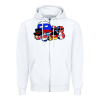White countryballs pullover Zipper Hoodie - tuanDangUi