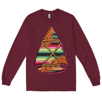 Burgundy serape tooled leather arrowhead Long Sleeve Tee - Jasminsmagicworld