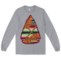 Heather Grey serape tooled leather arrowhead Long Sleeve Tee - Jasminsmagicworld