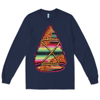 Navy serape tooled leather arrowhead Long Sleeve Tee - Jasminsmagicworld