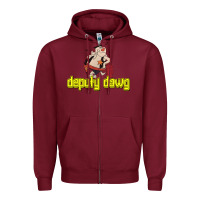 Burgundy deputy dawg morning cartoons Zipper Hoodie - tuanDangUi