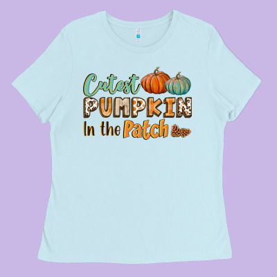 Cutest Pumpkin In The Patch Ladies Tee Designed By Bundleandbundleshop