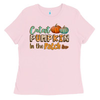 Bubblegum Pink cutest pumpkin in the patch Ladies Tee - BundleAndBundleShop