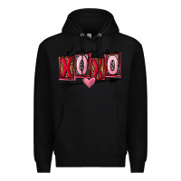 Black Xoxo Love Premium Hoodie - FaDigitalArtStudio