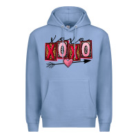 Colony Blue Xoxo Love Premium Hoodie - FaDigitalArtStudio