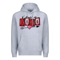 Heather Grey Xoxo Love Premium Hoodie - FaDigitalArtStudio