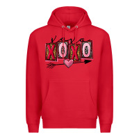 Red Xoxo Love Premium Hoodie - FaDigitalArtStudio