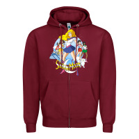 Burgundy saban moon Zipper Hoodie - tuanDangUi