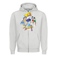 Dove Grey saban moon Zipper Hoodie - tuanDangUi