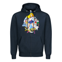 Navy saban moon Zipper Hoodie - tuanDangUi