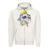 Oatmeal Heather saban moon Zipper Hoodie - tuanDangUi