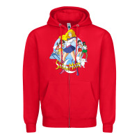 Red saban moon Zipper Hoodie - tuanDangUi