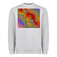Heather Grey Pride rainbow leopard design Heavyweight Sweatshirt - FaDigitalArtStudio