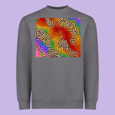 Pride Rainbow Leopard Design Heavyweight Sweatshirt Designed By Fadigitalartstudio