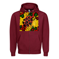 Burgundy african colors pattern Zipper Hoodie - BundleAndBundleShop