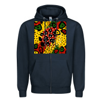 Navy african colors pattern Zipper Hoodie - BundleAndBundleShop