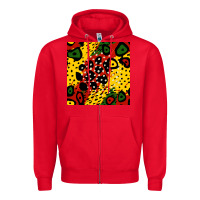 Red african colors pattern Zipper Hoodie - BundleAndBundleShop