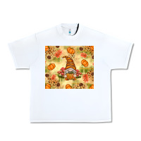 White Fall Pumpkins and Gnome with Leopard Urban Heavy Tee - texasbilliewilder
