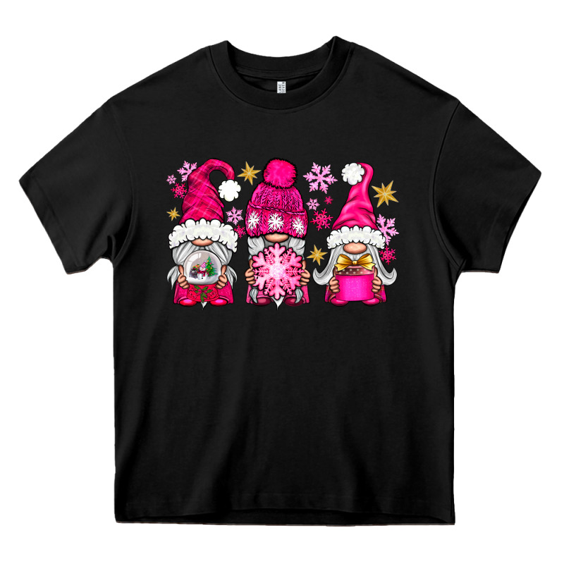 Pink Christmas Winter Gnomes Heavy Core Tee by NancyCooperArtShop | Teevron