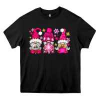 Black Pink Christmas winter gnomes Heavy Core Tee - NancyCooperArtShop