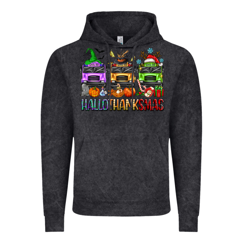 Hallothanksmas School Bus Vintage Hoodie by texasbilliewilder | Teevron