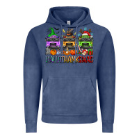 Vintage Denim hallothanksmas school bus Vintage Hoodie - texasbilliewilder