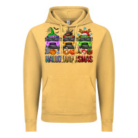 Vintage Mustard hallothanksmas school bus Vintage Hoodie - texasbilliewilder