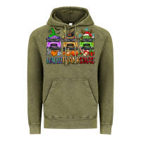 Vintage Olive hallothanksmas school bus Vintage Hoodie - texasbilliewilder