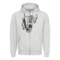 Dove Grey b&w claptrap   borderlands Zipper Hoodie - tuanDangUi