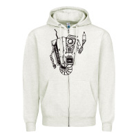 Oatmeal Heather b&w claptrap   borderlands Zipper Hoodie - tuanDangUi