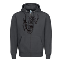 Smoke b&w claptrap   borderlands Zipper Hoodie - tuanDangUi