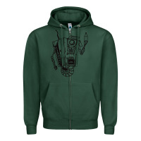 Sports Green b&w claptrap   borderlands Zipper Hoodie - tuanDangUi