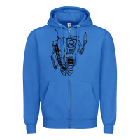 True Royal b&w claptrap   borderlands Zipper Hoodie - tuanDangUi