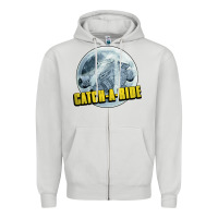 Dove Grey catch a ride to the moon and back Zipper Hoodie - tuanDangUi